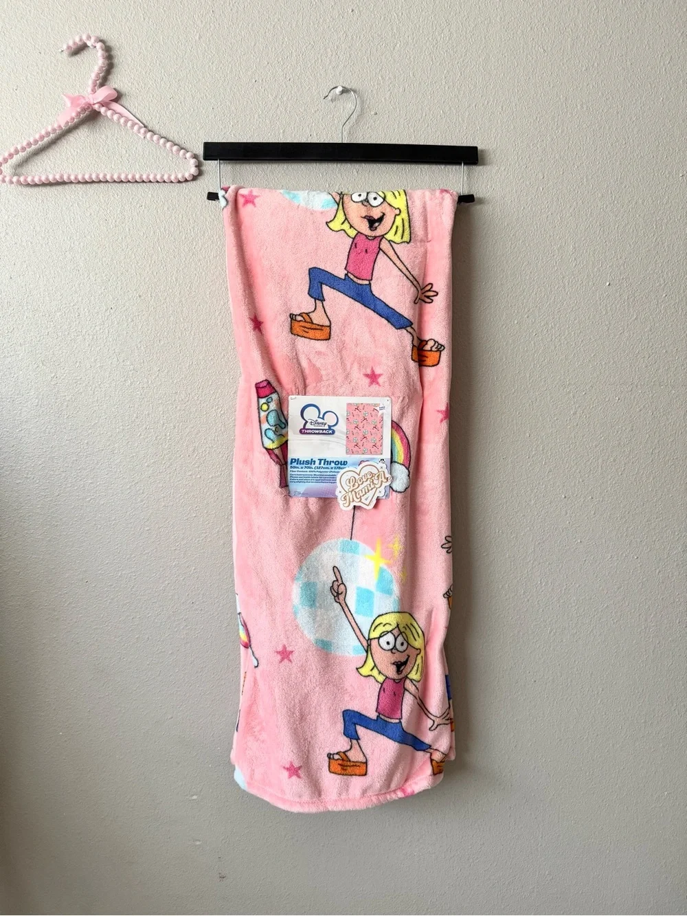 Disney “Lizzie McGuirre” Cartoon Plush Throw Blanket with Multi-Color Accents